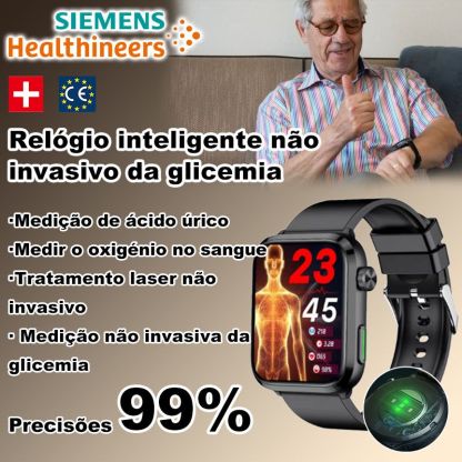 [Copy][Copy]O Siemens Laser Therapy Watch monitoriza o ritmo cardíaco/pressão arterial/açúcar no sangue
